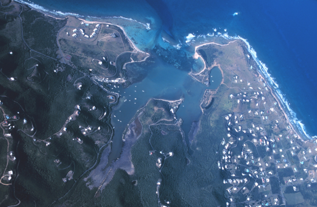 Aerial view of Salt River Bay