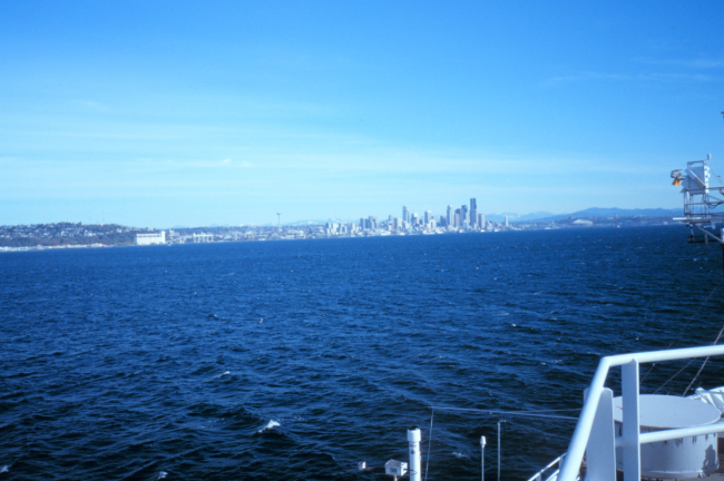 The Seattle skyline as seen from the NOAA Ship RONALD H