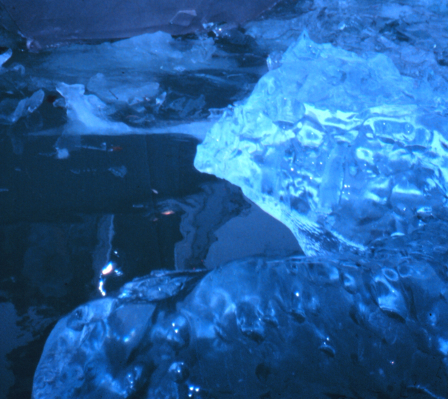 Crystal clear glacial ice