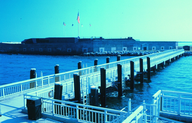 A view of Fort Sumter, where the first shots of the Civil War were fired