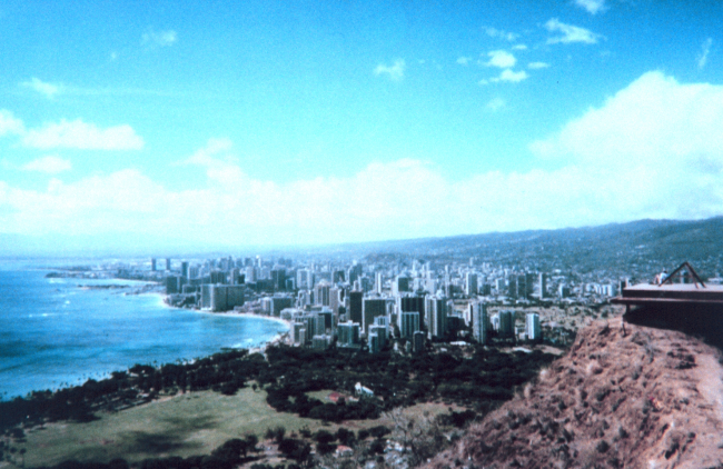 Honolulu as seen from Diamond Head looking west