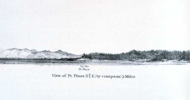 Point Pinos and the Point Pinos Lighthouse as seen from offshore