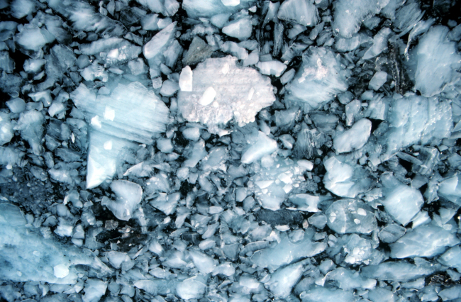 Glacial ice chunks in Icy Bay