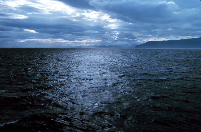 Dramatic cloud formation over the Puale Bay area of the Alaska Peninsula