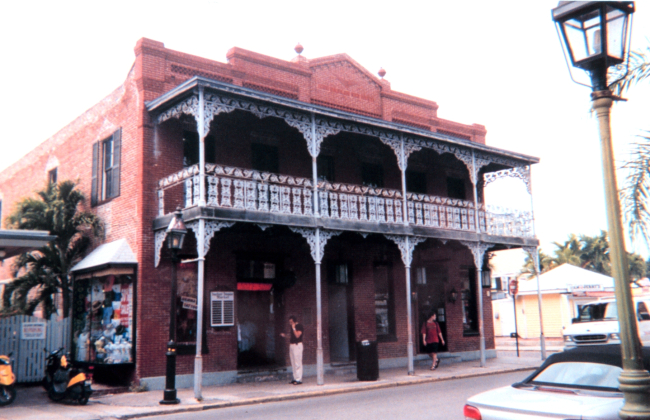 Store front with French-style iron-work in old town Key West