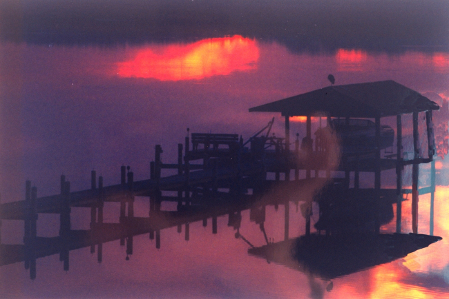 Patuxent River sunset with reflections on a calm river