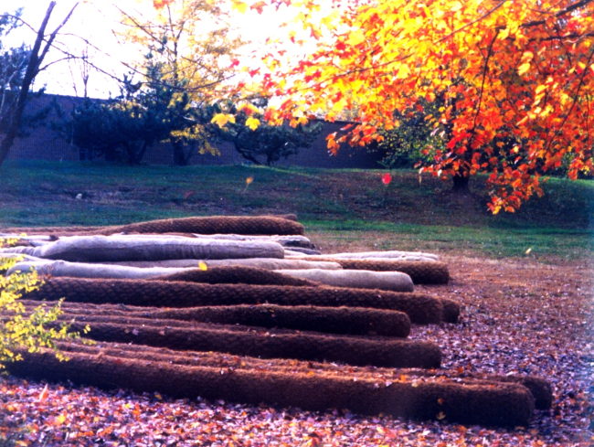 Biologs ready to be installed as an erosion buffer