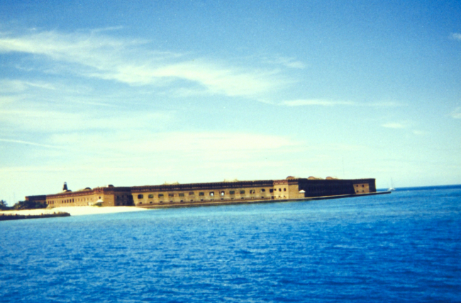Approaching Fort Jefferson prior to disembarkation