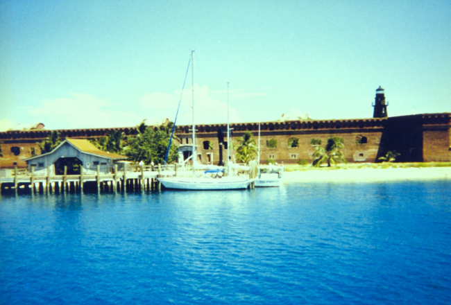 Private boats at the Fort Jefferson dock