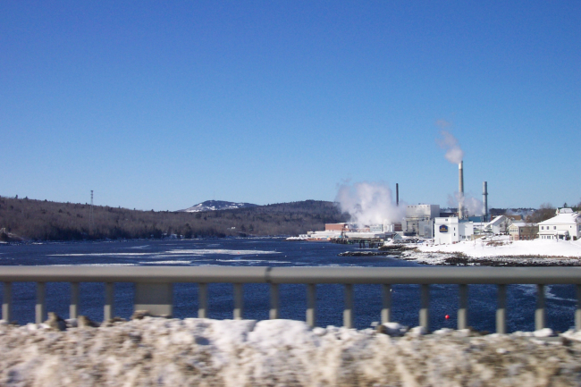 The paper mill at Bucksport from the Bucksport-Verona Bridge