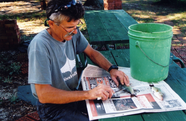 Filleting the day's catch
