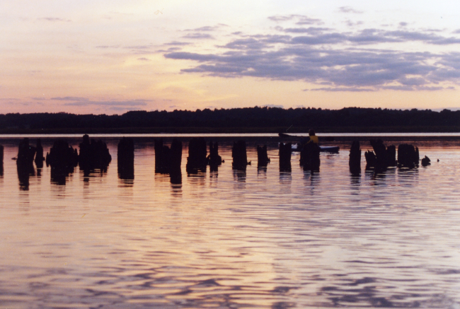 Sunset over the old ferry dock on the Patuxent River