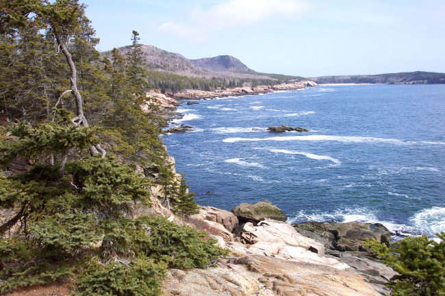 Looking north to the Sand Beach area from the Otter Cliffs