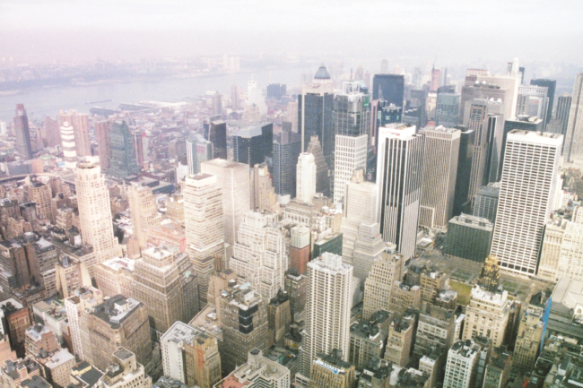 New York skyline from above