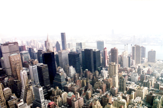 New York skyline from above
