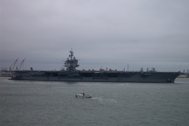 USS ENTERPRISE maneuvering for docking