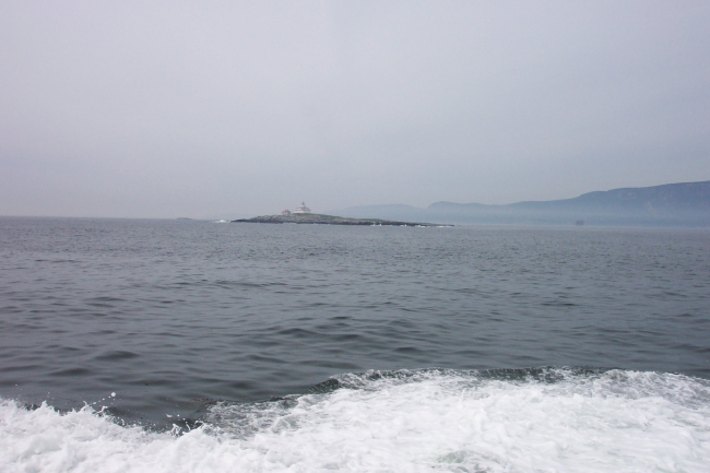 Egg Rock Island Lighthouse as seen leaving Bar Harbor on whale-watching cruise