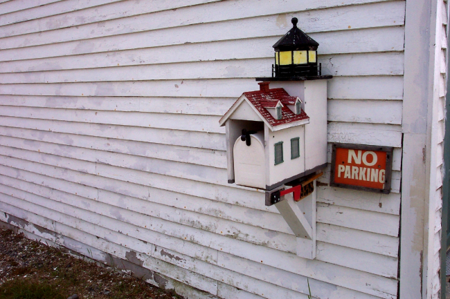Lighthouse mailbox at the lighthouse living quarters at Fort Point StatePark