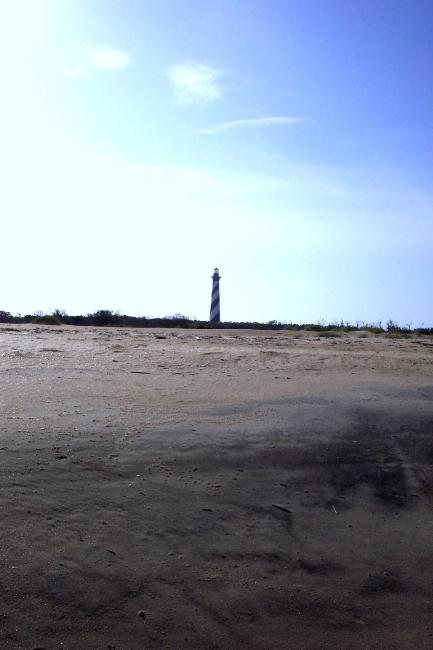 Cape Hatteras Lighthouse as seen from the Atlantic shore