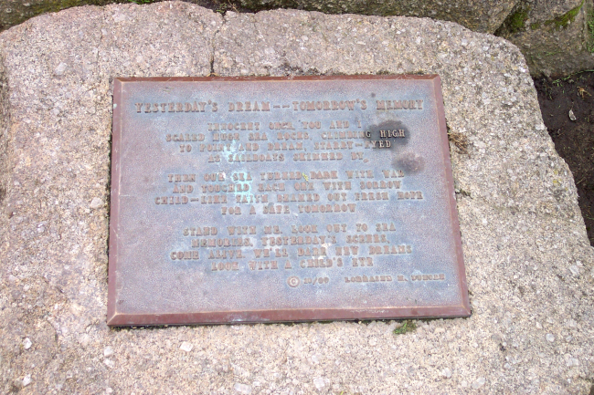Poem accompanying statue of boy with sailboat at Lovers' Point Park, PacificGrove