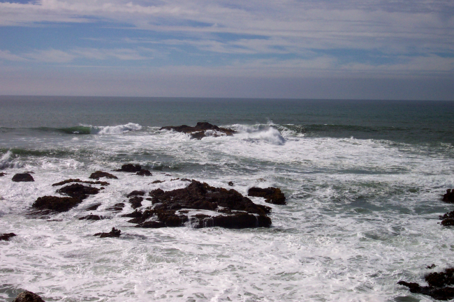 The rocks and surf at Pigeon Point
