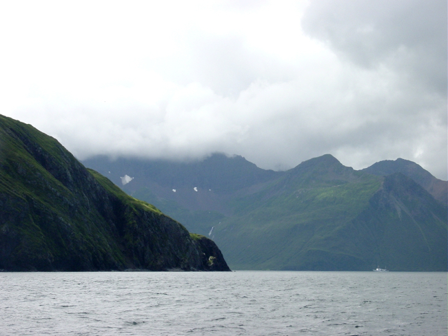 NOAA Ship RAINIER dwarfed by the magnificence of Kuiutka Bay