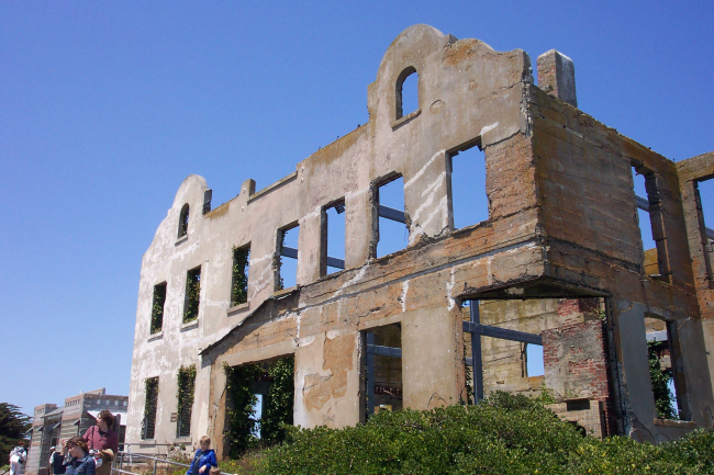 Remains of the warden's home on Alcatraz Island