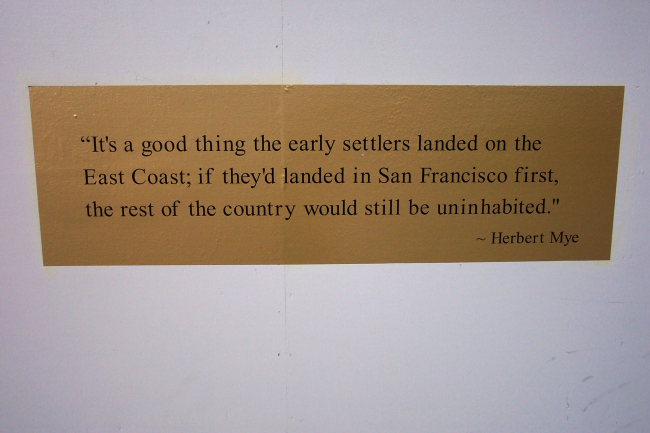 A sign on a construction site along the Embarcadero in San Francisco