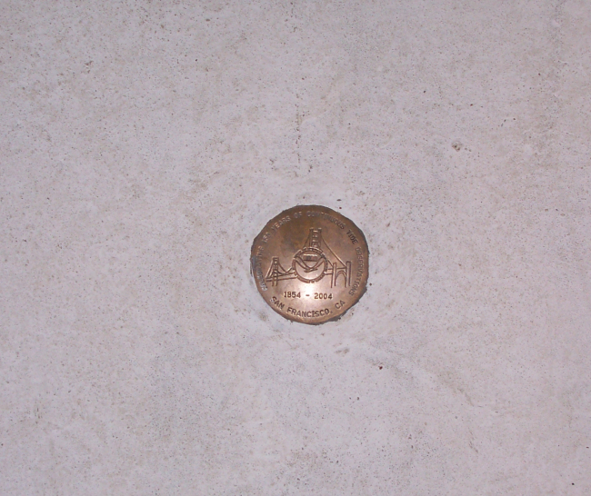 A commemorative bench mark celebrating 150 years of continuous operations by the San Francisco tide gauge, the longest running series of tidal observations inthe Americas