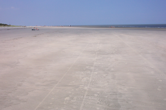 The beach on Sullivans Island near Fort Moultrie at low tide