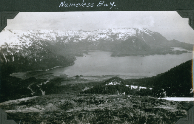 Nameless Bay - possibly indicates a local name (there is a Nameless Island inthe vicinity of Sitka) or possibly just not a named bay