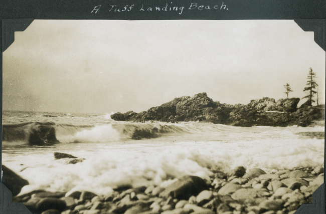 Surf breaking on the outer coast
