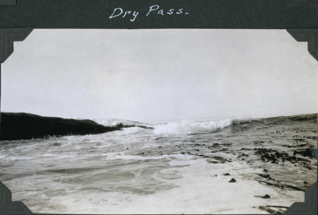 Surf breaking on the outer coast