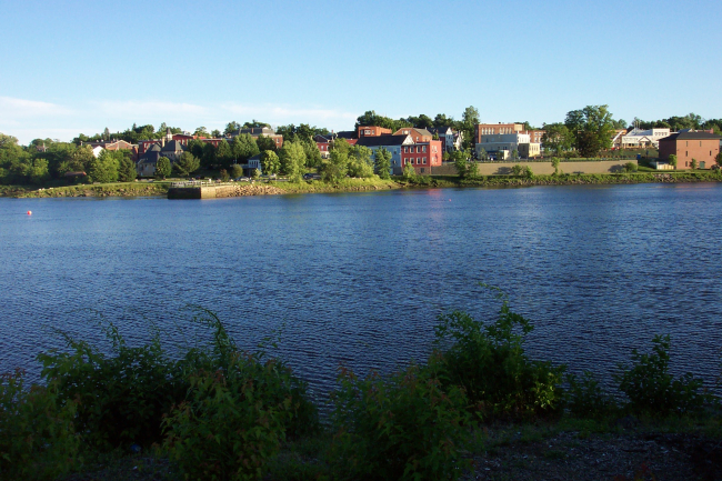 Looking across the St
