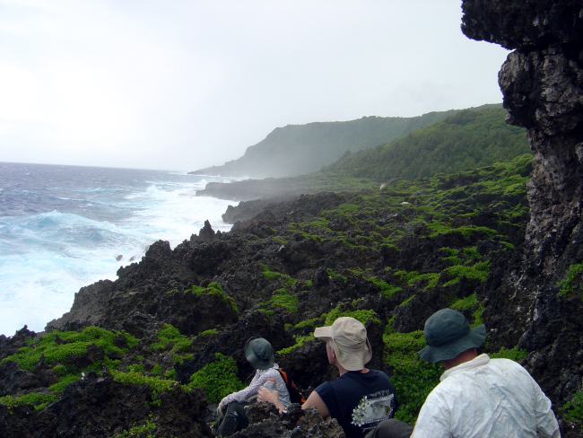 Sharp rocks make for a moonscape on the coast of Guam