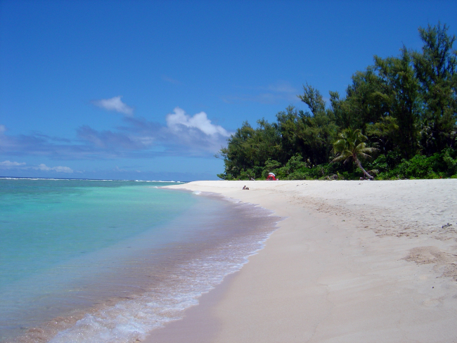A magnificent white sand beach on Guam
