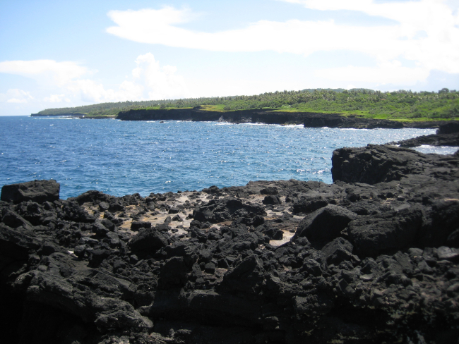 Volcanic rock formations along the coast at Moano o sinaAmerican Samoa
