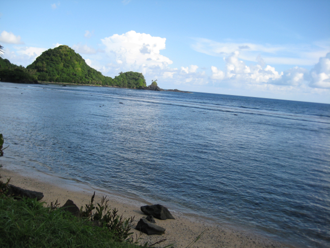 A picturesque conical hill on the western coast