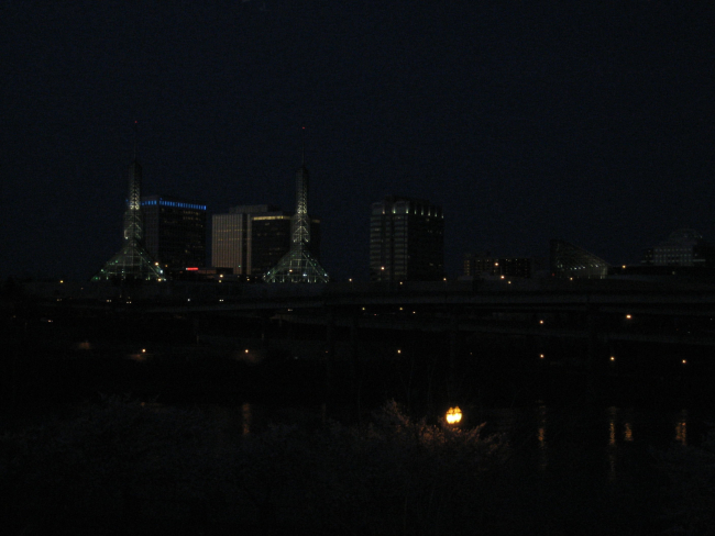 Some of the lights of Portland at night