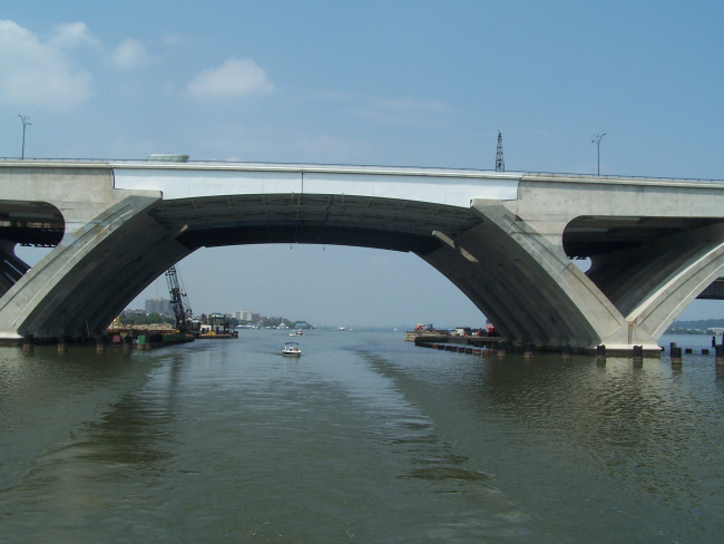The Woodrow Wilson Bridge on I-95/I-495 on the south side of Washington, D