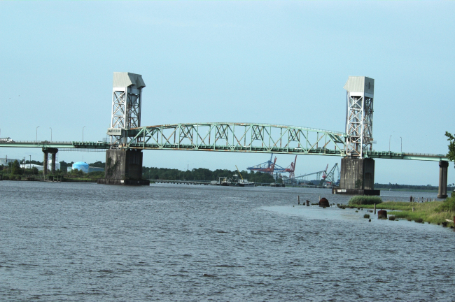 The Cape Fear Memorial Bridge carries U