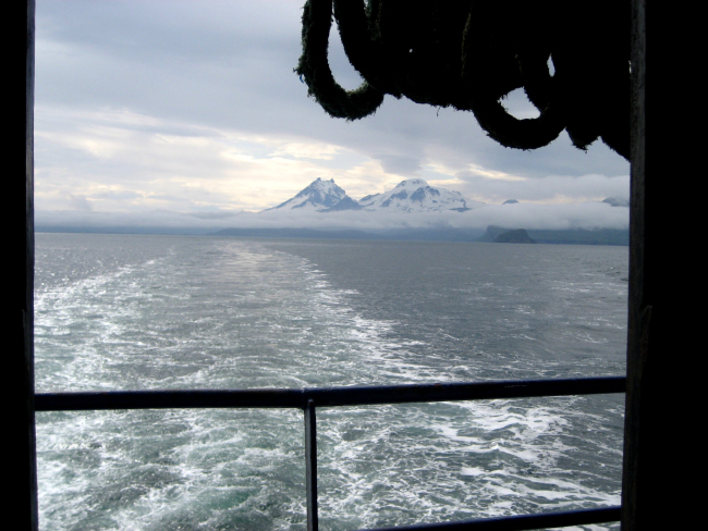Isanotski (left) and Roundtop Volcanoes