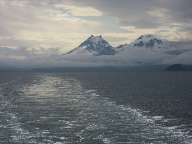 Isanotski (left) and Roundtop Volcanoes