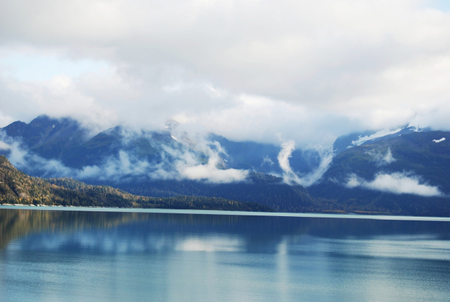 Looking at the eastern shore of Glacier Bay from Blue Mouse Cove