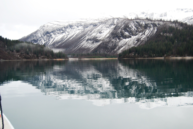 Looking toward east end of Tidal Inlet after first dusting of snow