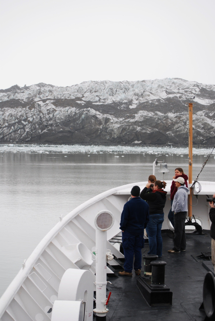 Viewing the Grand Pacific Glacier from the bow of the NOAA ShipFAIRWEATHER