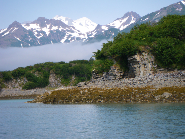 Kukak Bay at about half-tide as indicated by image line4994
