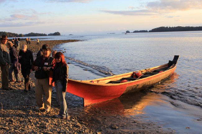 Tlingit cedar canoe made at Sitka National Historic Park as part of revival ofTlingit culture