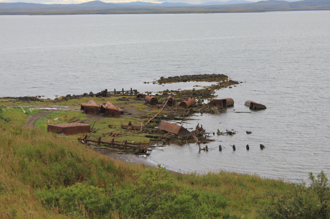 Remains of Yukon River paddlewheel  steamers