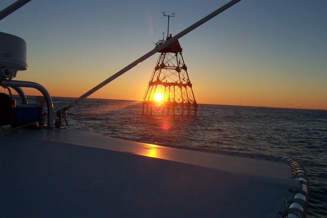 Molasses Reef Lighthouse at sunset